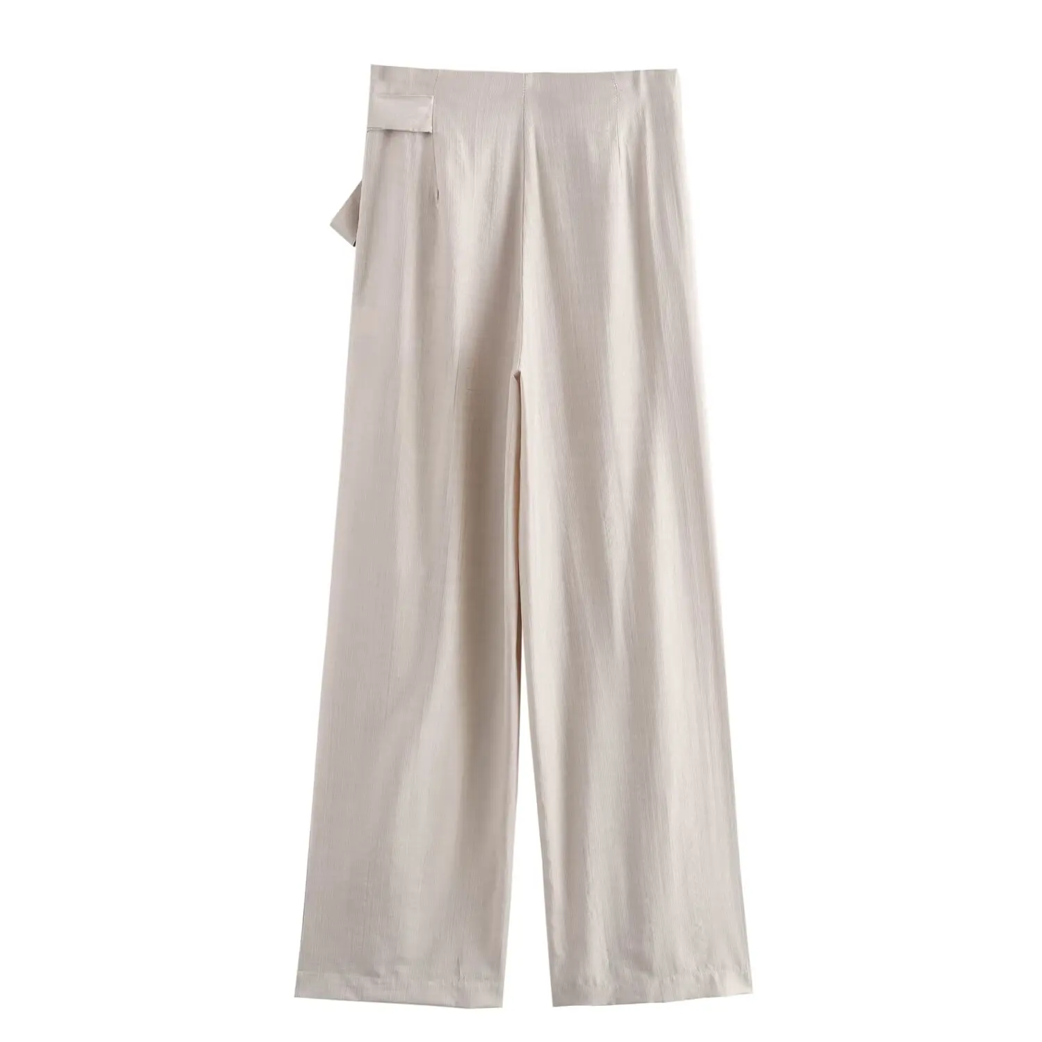 Tangada 2024 Fashion Women Bow Wide Leg Pants Trousers Zipper Lady Elegant Pants QD091