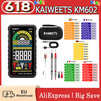 KAIWEETS KM602 Smart Digital Multimeter, 6000 Counts True-RMS Meter, 1200mAh Rechargeable Battery - Black