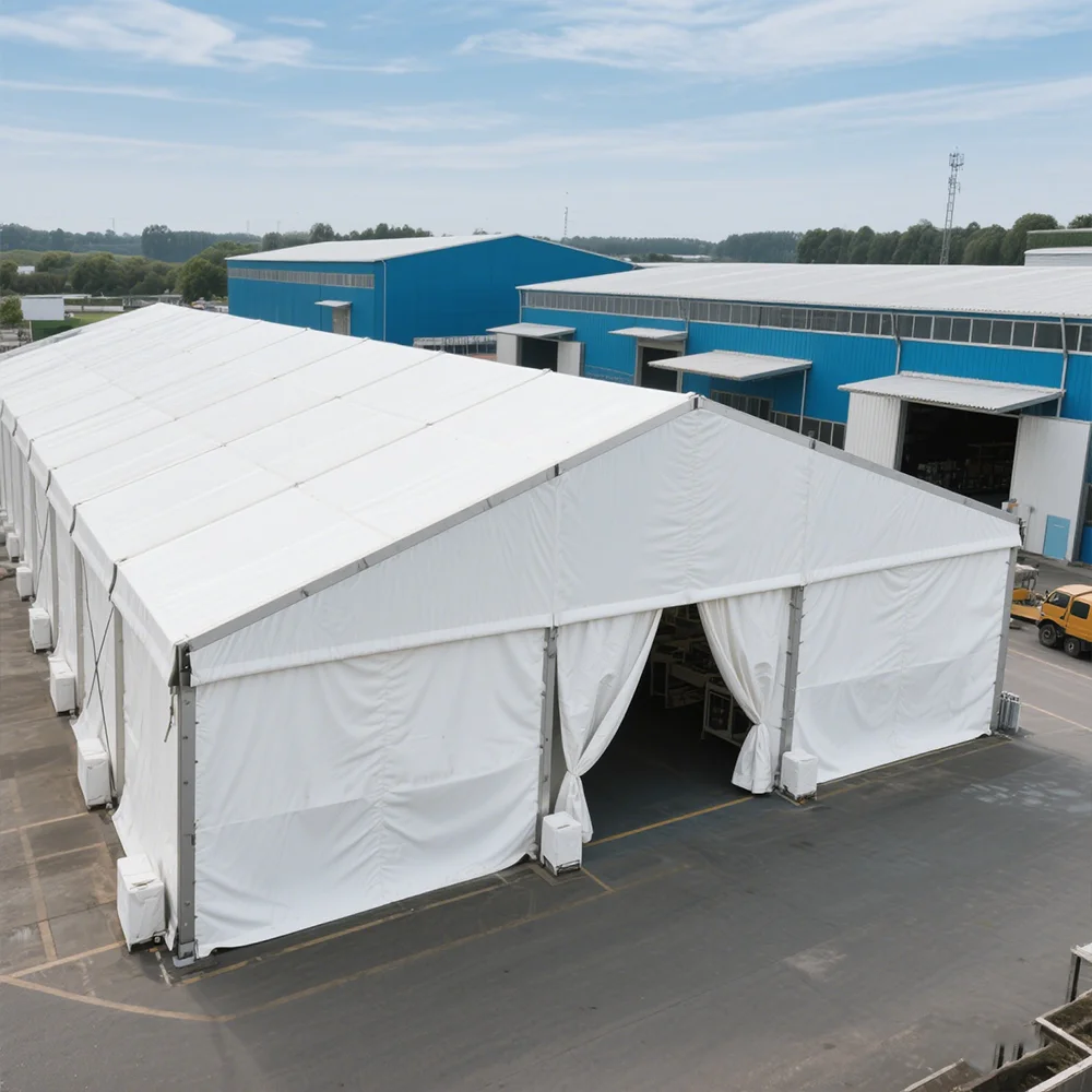Custom Large Industrial Warehouse Storage Tent Heavy Duty Aluminum Frame Outdoor Marquee Workshop Clear Span Canopy Design