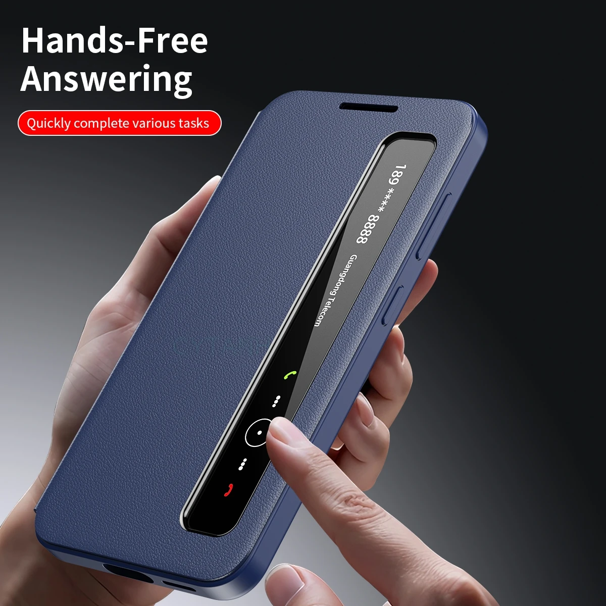 A55 Side Smart Window Case, For Samsung Galaxy A55 Wake Up/Sleep, Phone Case Luxury PU Leather Full Protective Phone Cover Shell