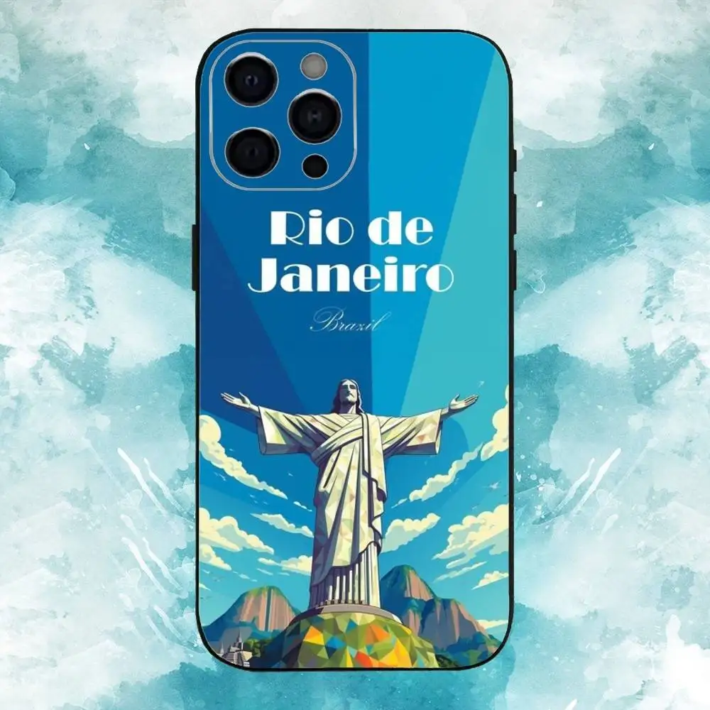 Christ the Redeemer Brasil   Phone Case For iPhone17,16,15,14,13,12,11 Plus,Pro Max Soft Black Cover