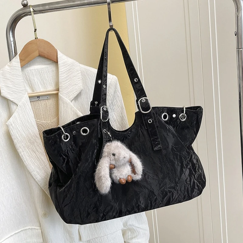 

2025 Autumn New Solid Color Fashion PU Leather Large Capacity Shoulder Bag Fashion Design Casual Women's Handbag Minimalist Bag