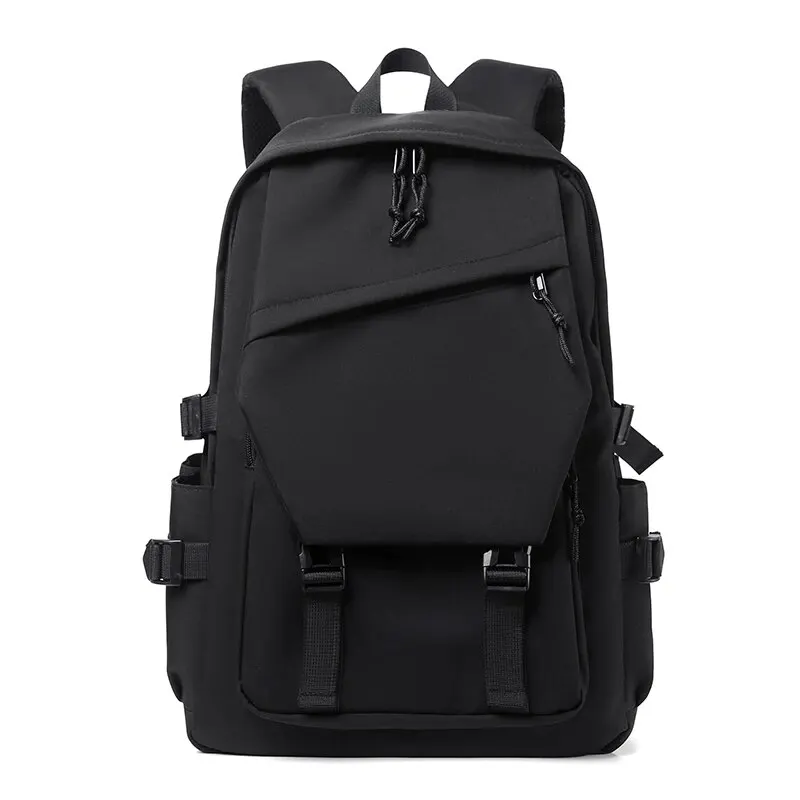 One 15 Inch Polyester Waterproof Solid Color Simple Men\'s Backpack Fashion Couple Student Computer Backpack