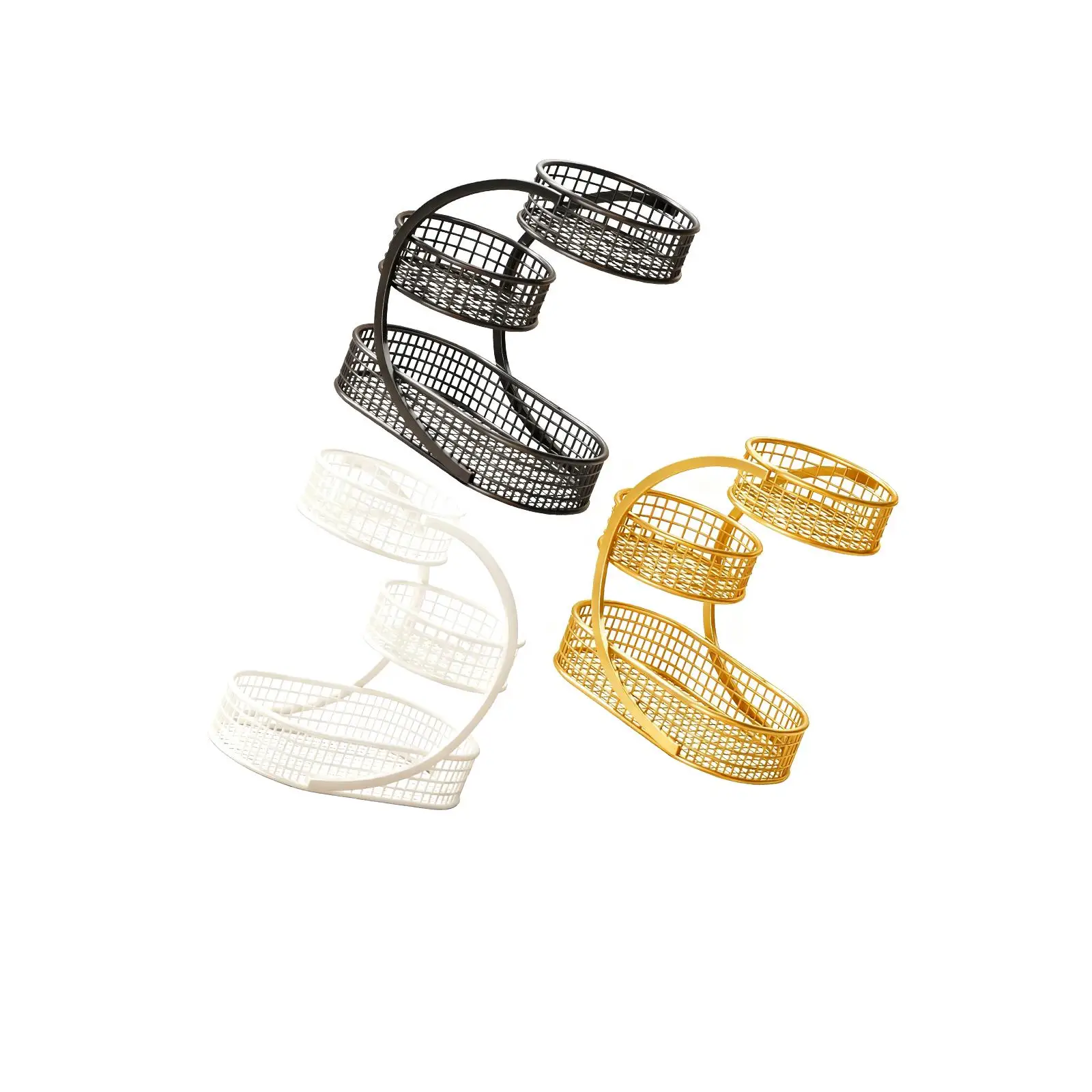 

Современная металлическая корзина для фруктов, органайзер, трехслойный поднос для хранения, миска, элегантная столешница, подставка для фруктов для кухни, вечеринки