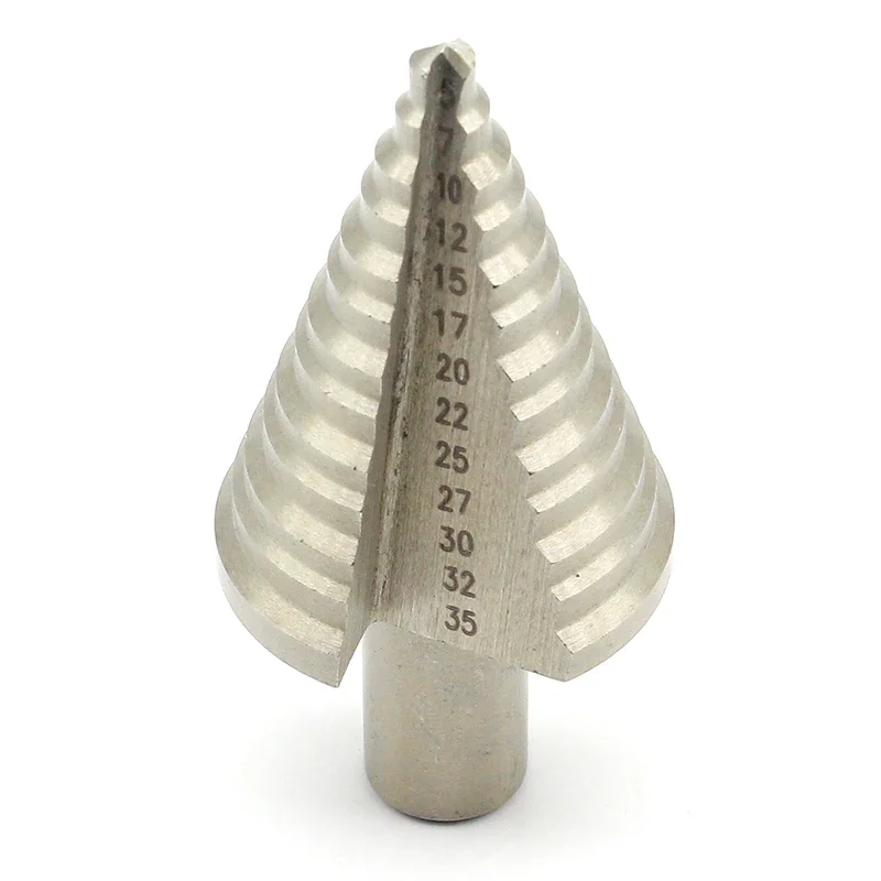 HSS Grooved Step Cone Drill Bit 13 Steps 5-35MM Woodworking Wood Metal Hole Drilling Cutter Tools Power Tools
