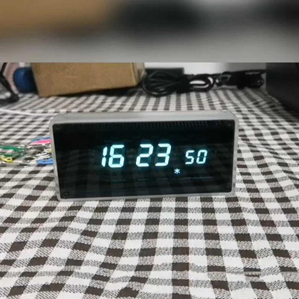 Desktop WIFI CLOCK Digital VFD Clock Electronic Time Creative Fluorescent Screen Gravity Induction TYPEC Power 12/24-hour