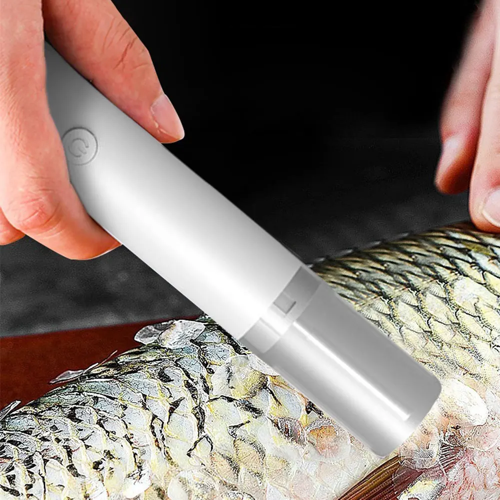 Electric Fish Scaler Remover Fish Scale Planer Cleaner Brush with Roller Blade Cordless Fishing Scale Scraper Seafood Tools