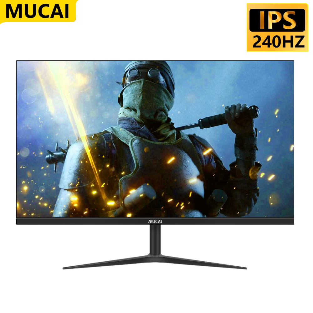 MUCAI-HDMI Monitor compatível com gamer, IPS HD tela de computador desktop, tela LCD, tela plana, DP 1920x1080, 24 ", 240Hz