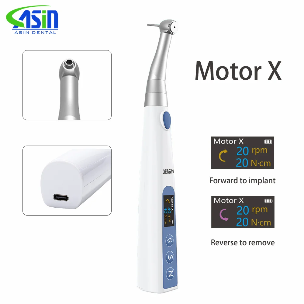 

Dental Electric Wireless Universal Implant Torque Driver Torque Wrench 50Ncm with 16 types screwdrivers