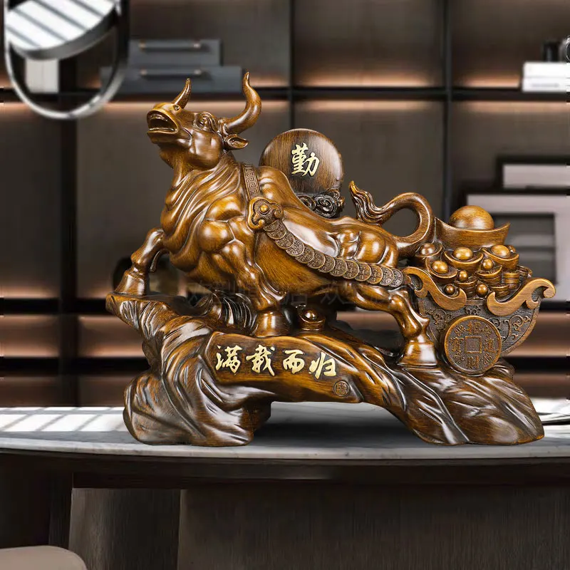 Chinese God of Wealth Statue Decoration Home Living Room Foyer Office Desktop Decoration Gift for Boss Company Opening