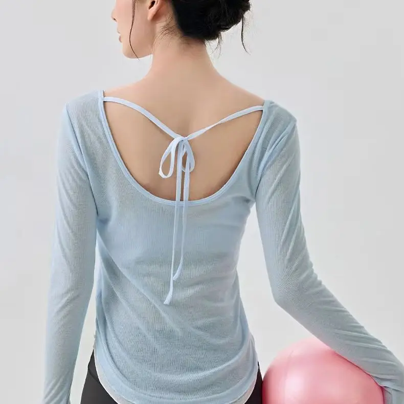 Women's Long Sleeve Quick-Dry Sports Shirt Yoga Fitness Workout Top Running T-Shirt Female Gym Clothing