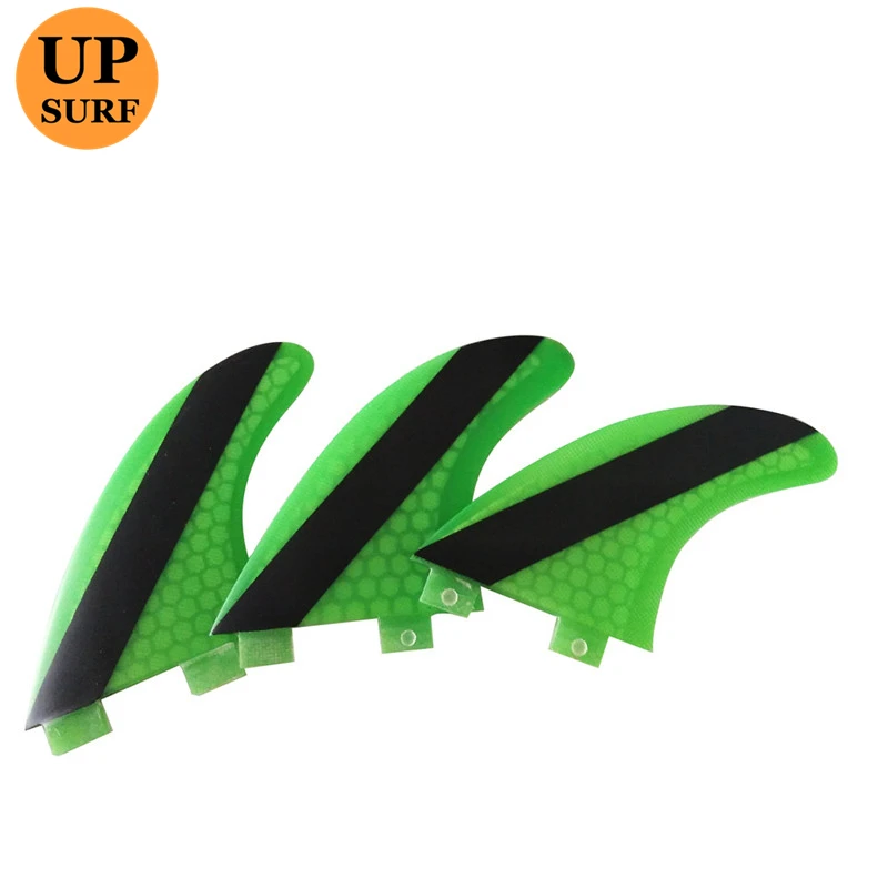 Sup Board Double Tabs Fin Size M Green Color Fiberglass Honeycomb Surfboard 3 pcs/set Quilhas Surf Fin G5 Sup Accessories