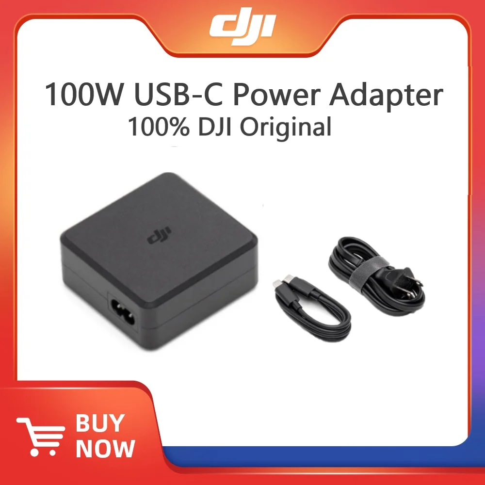 DJI 100W USB-C Power Adapter Fast charge the Intelligent Flight Battery and remote controller mobile devices with a USB-C port