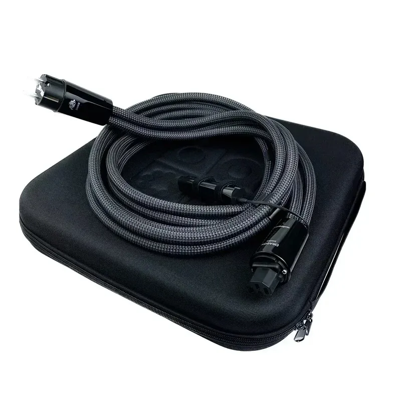 AC Power Cable US & EU  Plug Surface Silver HiFi Audio Amplifier Power Cord