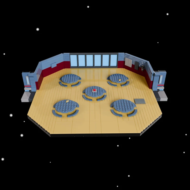 

1196pcs MOC Modular Among Us Cafetria Building Block Christmas Gift Inquiry-based learning courses Challenging Assembly Modle