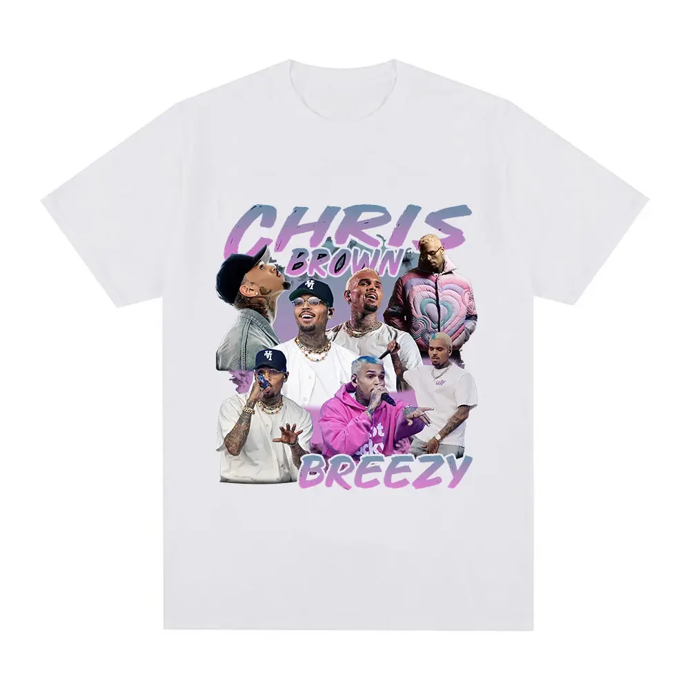 Rap singer Chris Brown Breezy pattern Tshirt Harajuku womes short sleeved Tshirtcasual T-shirt street wear fan gift