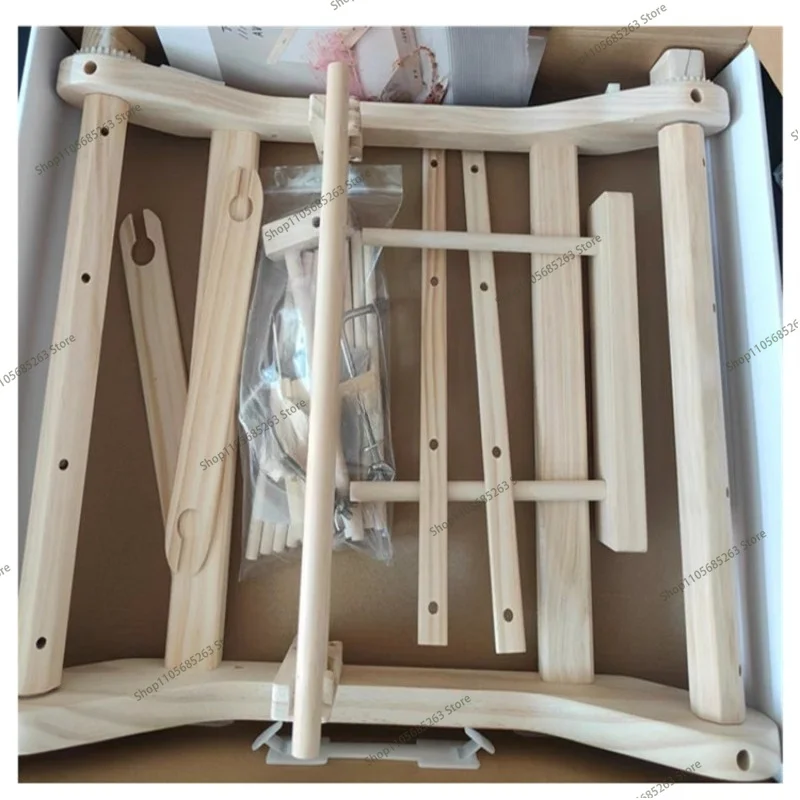 DIY solid wood multi-functional weaving loom, household spinning wheel handmade wool production textile tapestry
