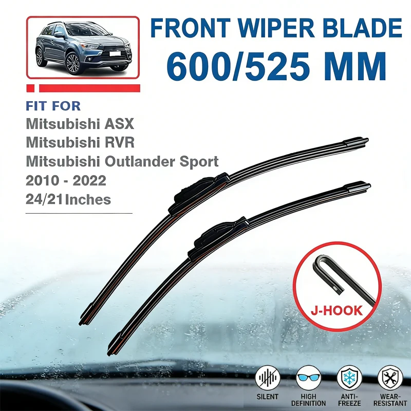 

For Mitsubishi ASX RVR Outlander Sport 2010-2022 Front Windscreen Wiper Blades - 24"+21" Windshield Replacement Car Window Parts