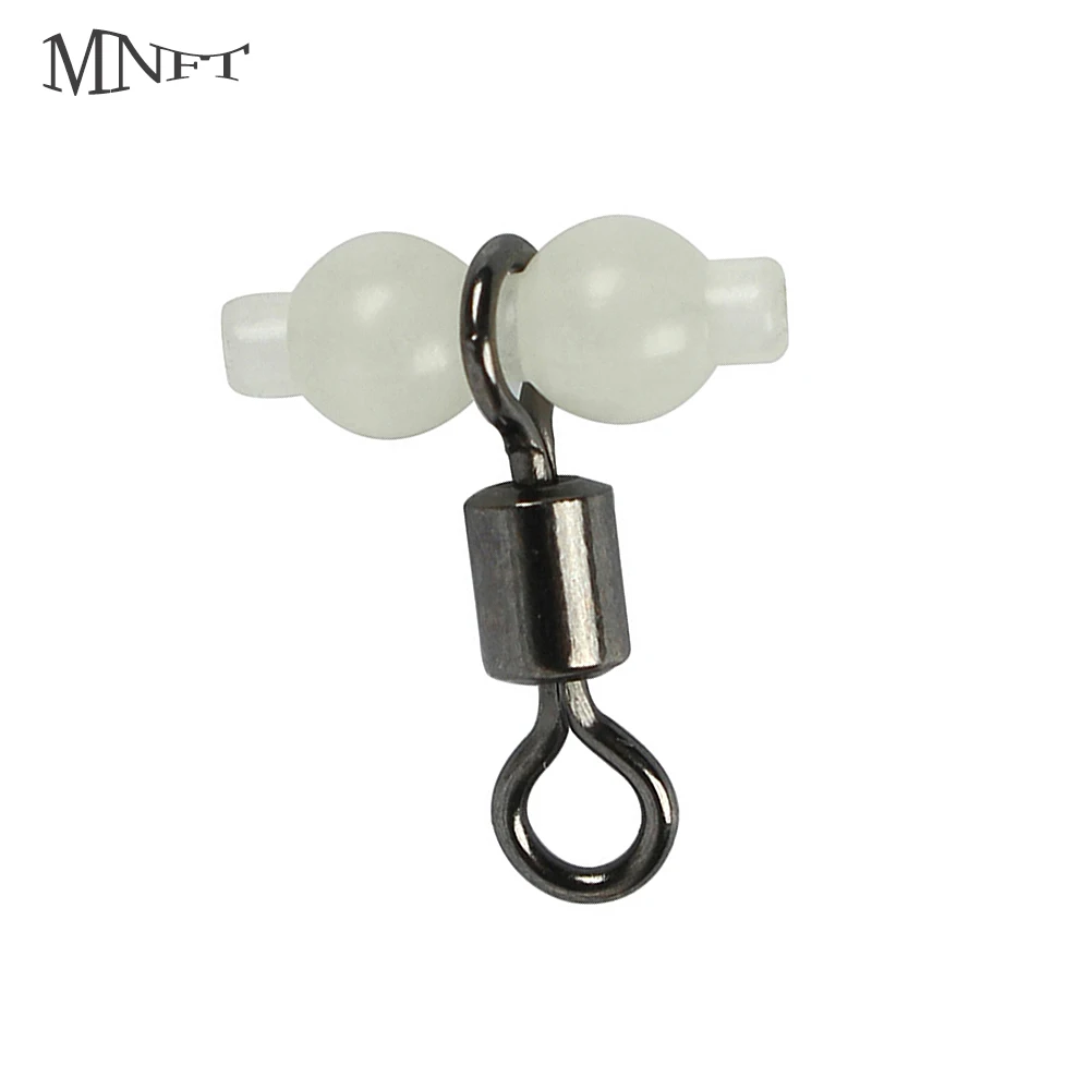 MNFT 100Pcs Luminous 3 Way Durable Fishing Swivels Sea Fishing Accessories Rolling Swivels Connector Sea Fishing Hook Size L S