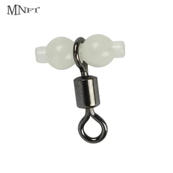 MNFT 100Pcs Luminous 3 Way Durable Fishing Swivels Sea Fishing Accessories Rolling Swivels Connector Sea Fishing Hook Size L S
