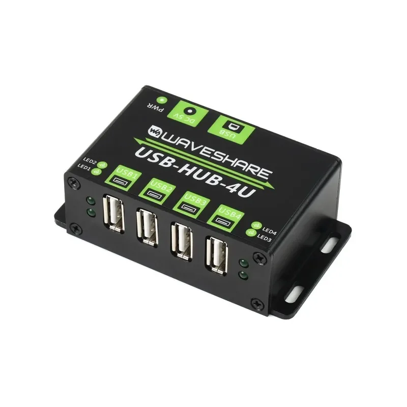 Waveshare Industrial Grade USB HUB Extending 4x USB 2.0 Ports ESD Protection Data Rate up to 480Mbps 5V USB B Connector