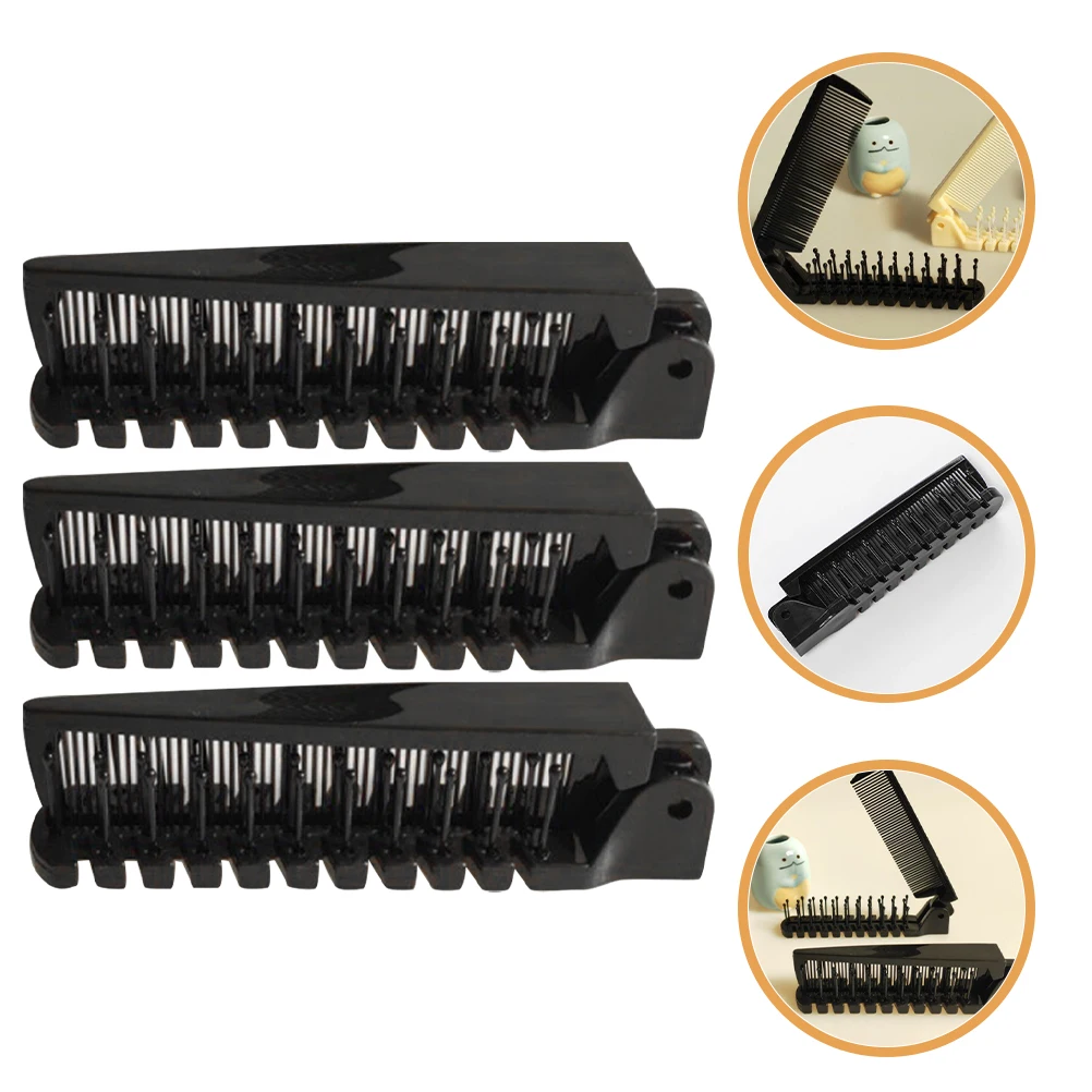 

3Pcs Foldable Portable Travel Hair Combs Anti-Static Double Headed Mini Pocket Brush Compact Brush for Women Hair