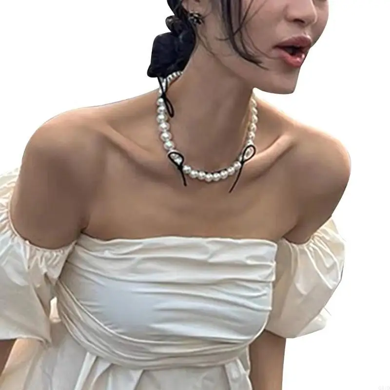  Y2K Ribbon Bowknot Clavicle Chains Alloy Material Perfect Gift for Women Girls