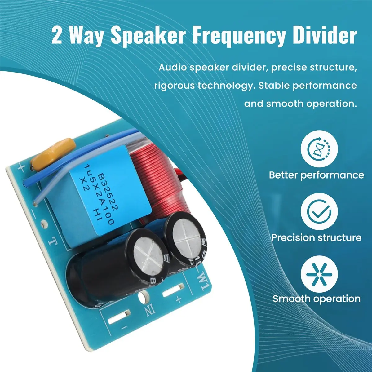 N15R NEW-60W 2 Way Audio Speaker Frequency Divider Treble 2 Unit Crossover Accessory