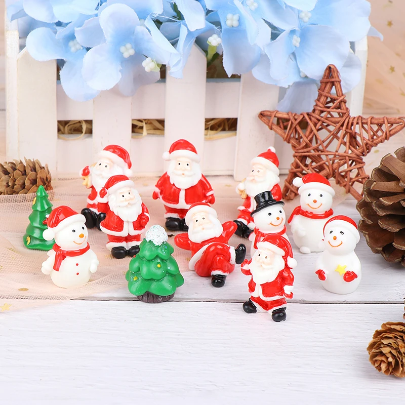 Christmas Tree Snowman DIY Miniature Garden Decor Santa Claus Micro Landscape