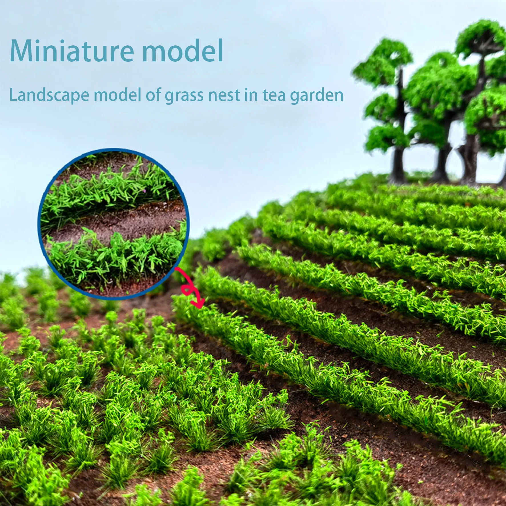 Miniature model  Landscape model of grass nest in tea garden  DIY making materials for military scenario sand table