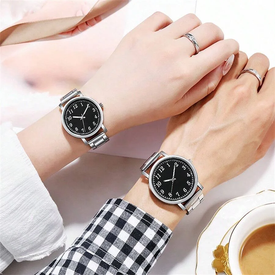 Couple Watch 2 Piece Set With Simple Temperament, Women\'s Fashion And Elegance Quartz Watch Girls Watch Gift