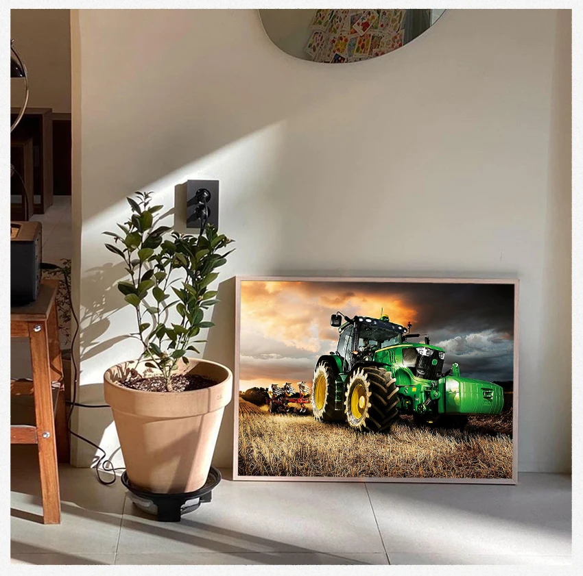 Harvest Landscape Wall Art Decor Poster Home Decoration Picture No Frame Hd Print Modern Canvas Painting Machine Tractor Farming