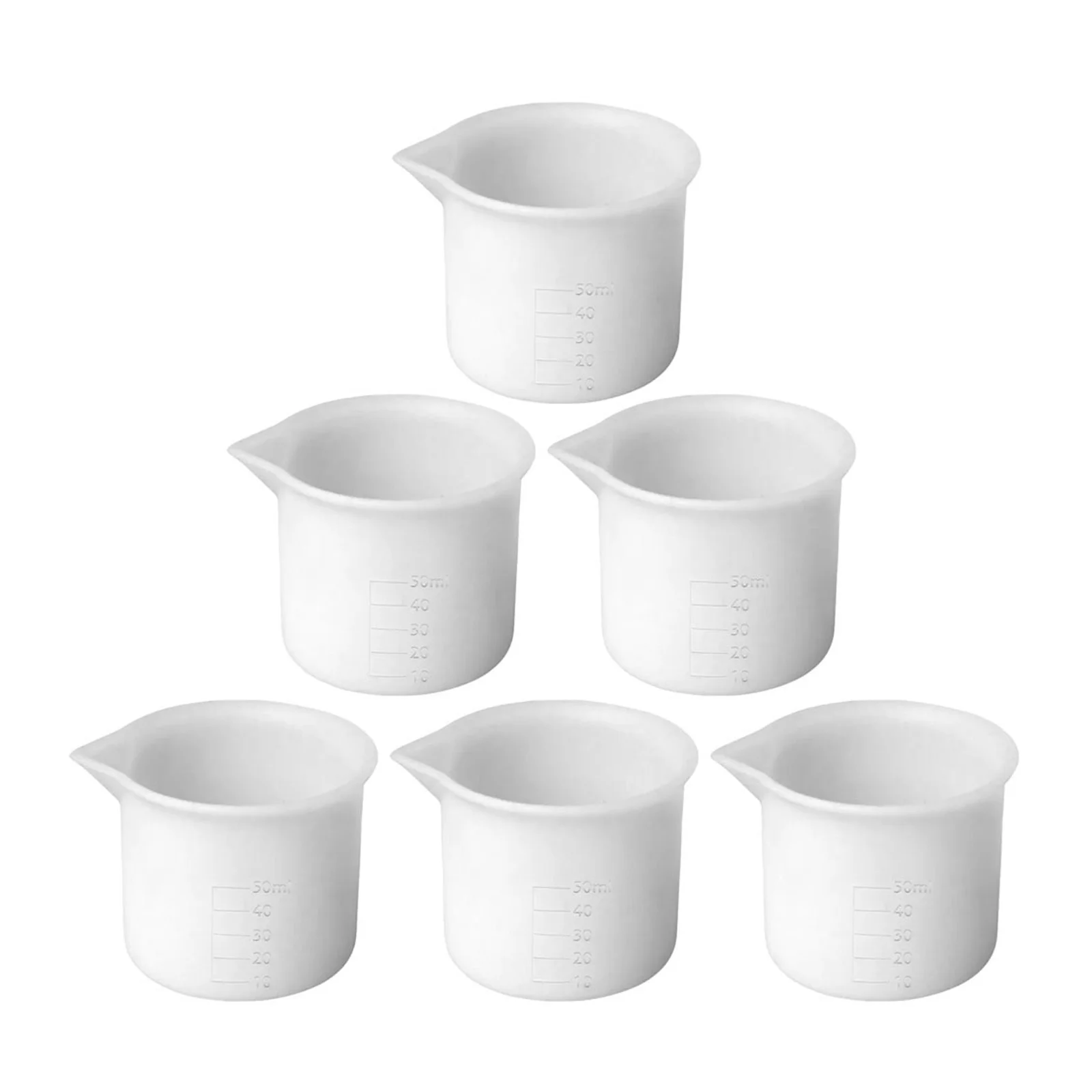 

6pcs Silicone Measuring Cups Heat Resistant Epoxy Mixing Cup Kit For Diy Craft Making Tools Supplies Resin Mixing Cup Kit