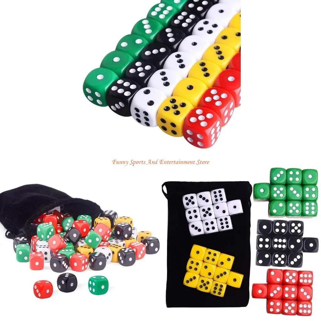 

C4de 50pcs Contes 6 Sided Dices 16 мм цифровых номеров угол для детских игрушек/игр