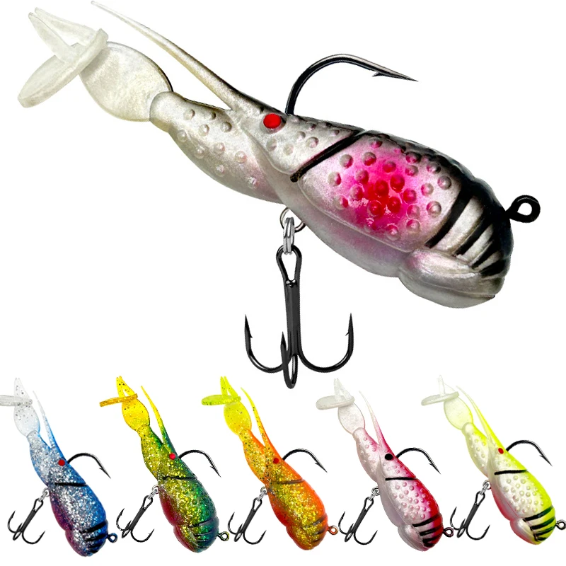 7 جرام 21 جرام الروبيان إغراء الرصاص تهزهز رئيس T الذيل جراد البحر الصيد السحر VIB الطعم الناعم مع خطاف ثلاثي وخطاف واحد ل باس بايك
