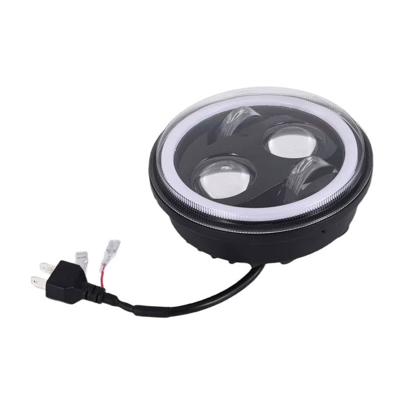 

5-3/4-дюймовая фара с белыми светодиодными фарами Halo для Sportster Iron 883 Dyna Street Bob