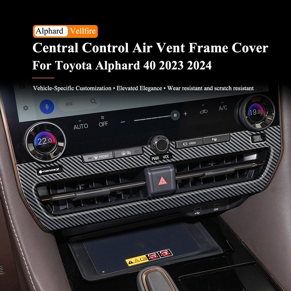 

LHD RHD For Toyota Alphard Vellfire 40 Series 2023 2024 ABS Central Control Air Vent Frame Cover Air Outlet Trim Car Accessories