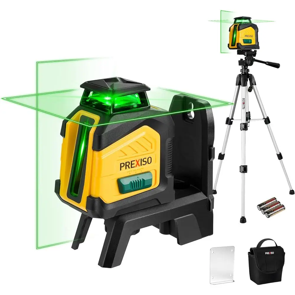 

360° Laser Level with Tripod, 100Ft Dual Power Self Leveling Cross Line Laser- Wide Angle Vertical Line for Construction, Floor