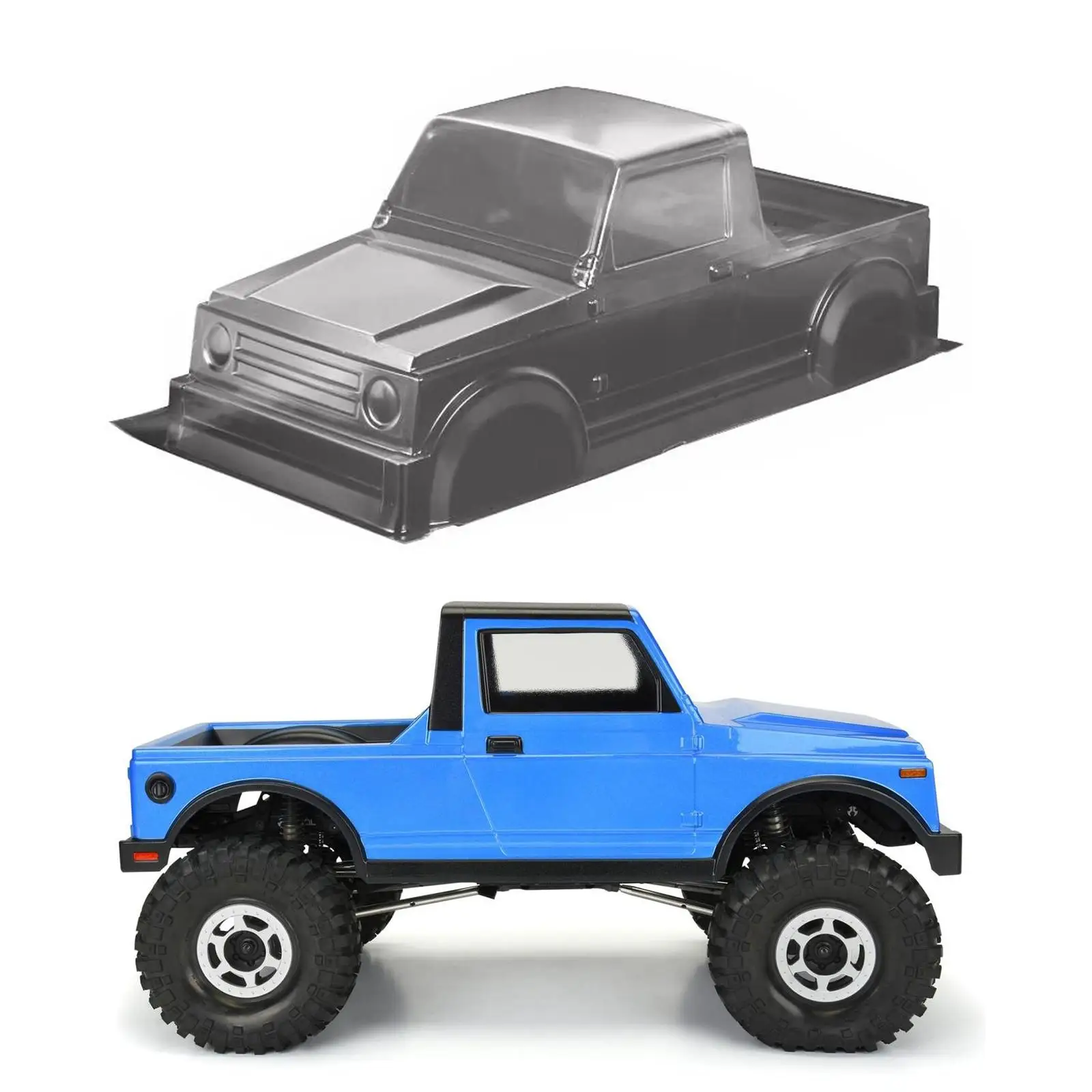 Carcasa de cuerpo de distancia entre ejes de 12,32 pulgadas DIY para SCX10 1:10 coche trepador de control remoto DIY modificado