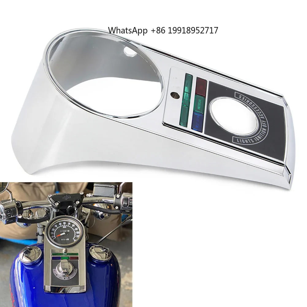 Chrome Motorcycle Speedometer Speedo Dash Panel Cover Housing Kit For  Softail 1991 1992 1993 1994 1995