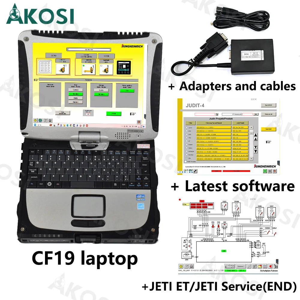 V4.37 Forklift diagnostic scanner For Jungheinrich Judit 4 Incado Box Diagnostic Kit JUDIT With CF19 laptop