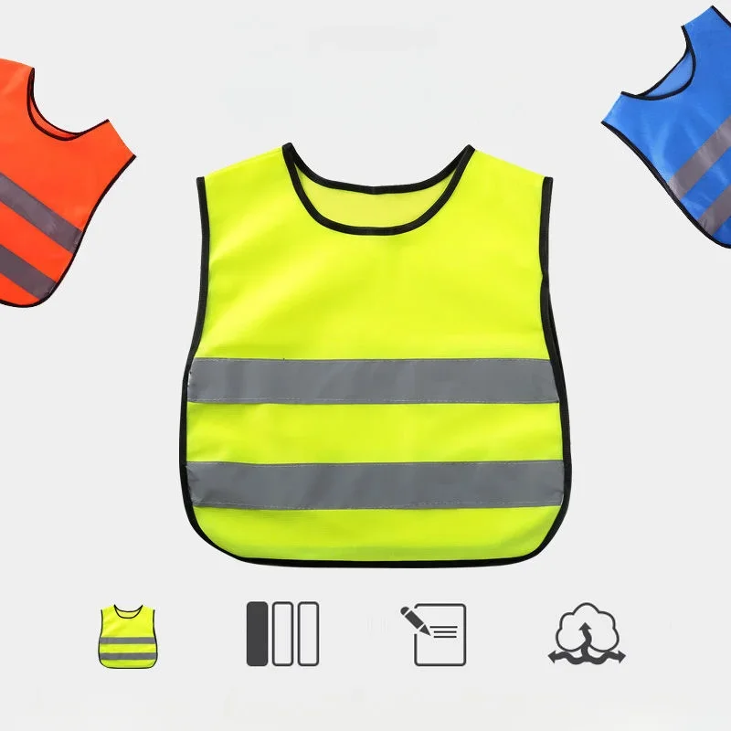 Kids Safety Vest High Visability Jacket School Children Highlight Reflective Straps Night Work Security Cycling Safety Vest