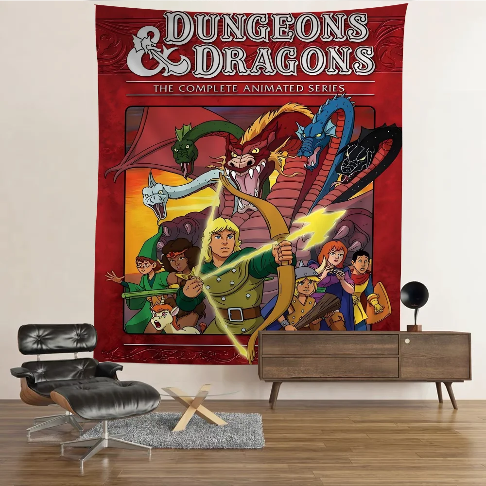 D-Dungeons And D-Dragons Printed Large Wall Tapestry Hanging Tarot Hippie Wall Rugs Dorm Cheap Hippie Wall Hanging