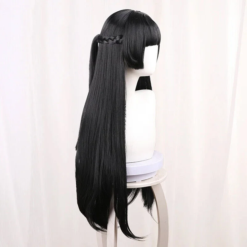 Zenless Zone Zero Hoshimi Miyabi Cosplay Wig 80cm Long Black Synthetic Hair