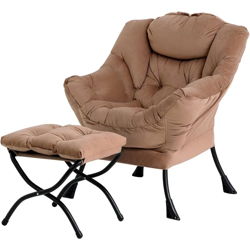 Silla perezosa con otomana, sillón moderno de gran acento, sofá de ocio con otomana, silla de lectura