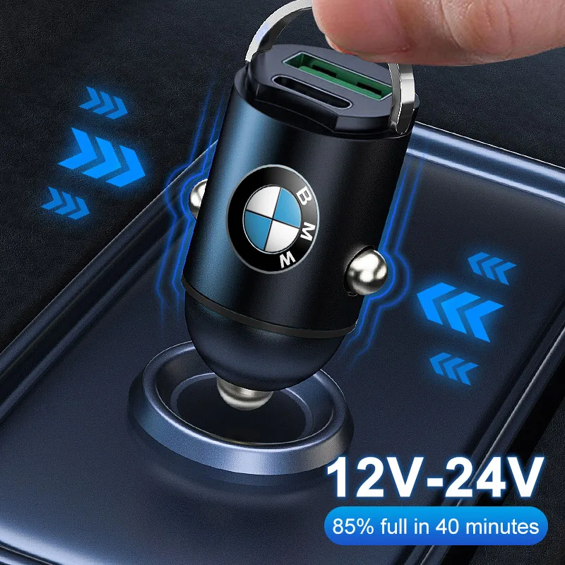 1Pcs Car Charger USB Type-C Fast Charging Adapter Car Accessories For BMW F10 F20 F30 E90 F80 F87 X1 X2 X3 X4 X5m M2 M3 M4 M5 M6