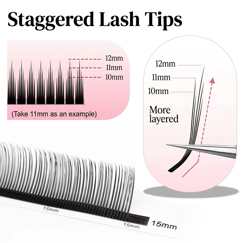Winky Beauty 3D/5D Multi Length Flower Fairy Eyelashes Extension C/D Spikes Premade Volume Eyelashes Fox Mink Lash Cosmetics