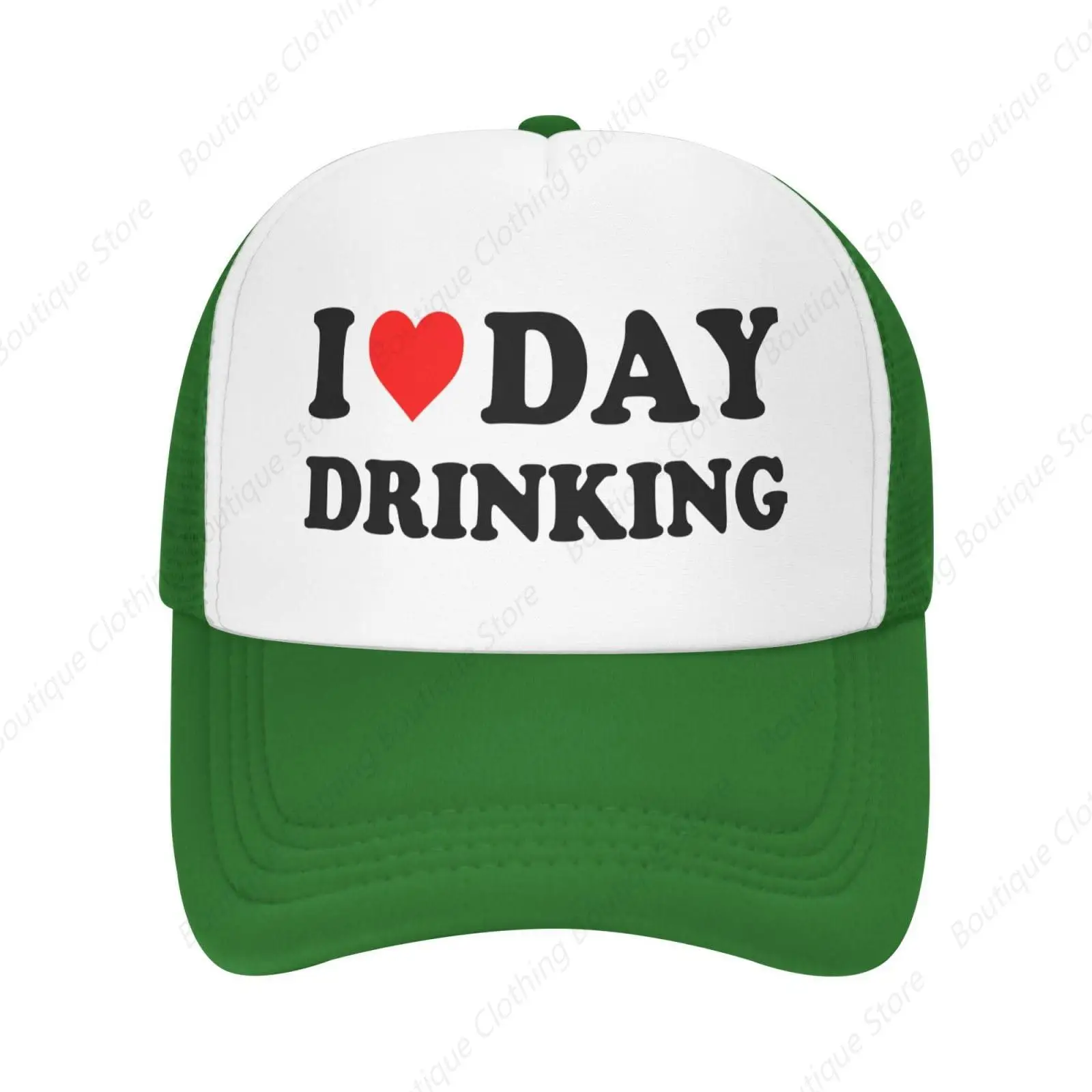 

Funny I-Heart-Love-Day-Drinking-Trucker Hats Adults Humor Gag Gifts Fun Foam Party Snapback Baseball Caps Drinking