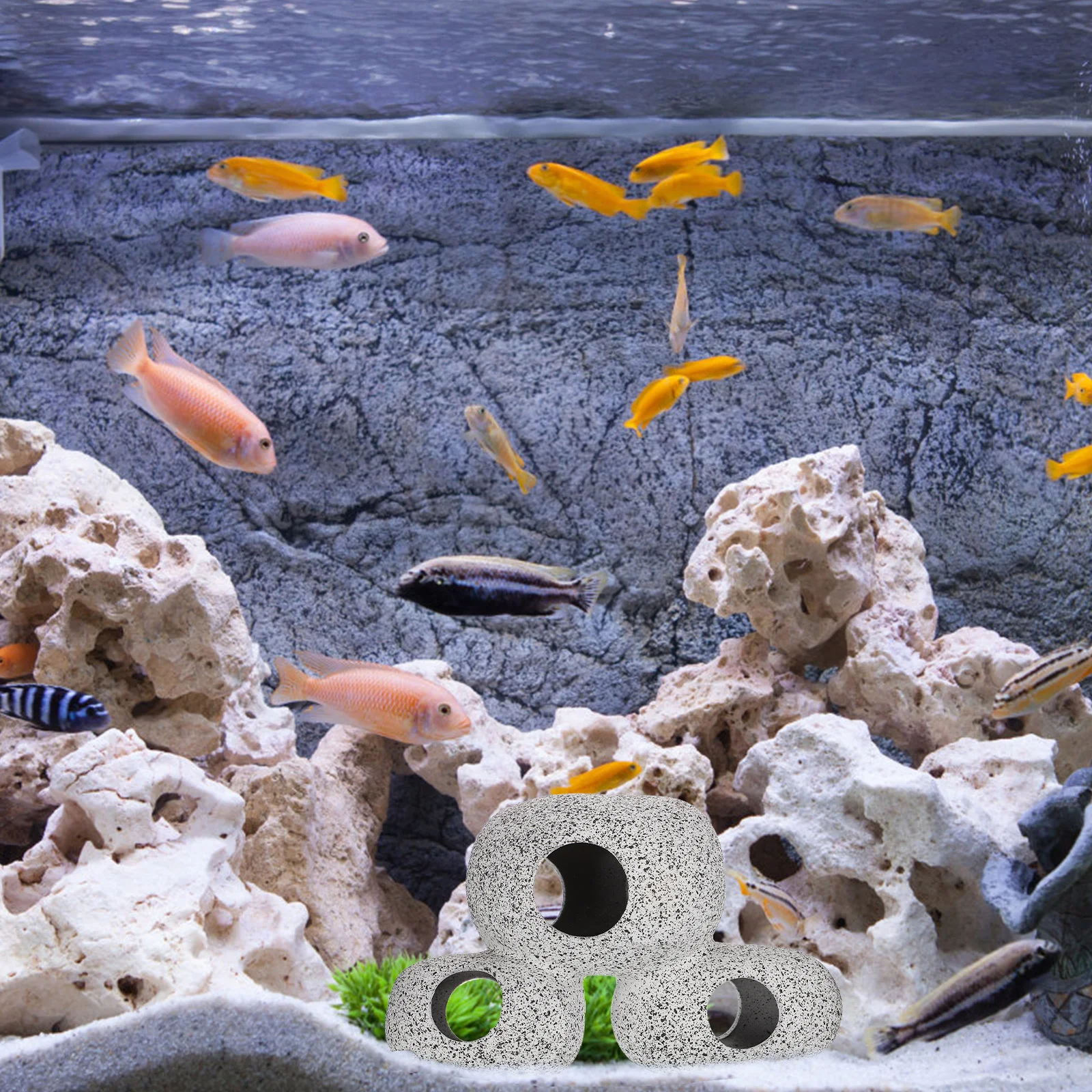 

Fish Tank Ornament Aquarium Stone Hideaway Decoration Vivid Landscaping Adornment Freshwater Fish Hideout Cave Aquarium