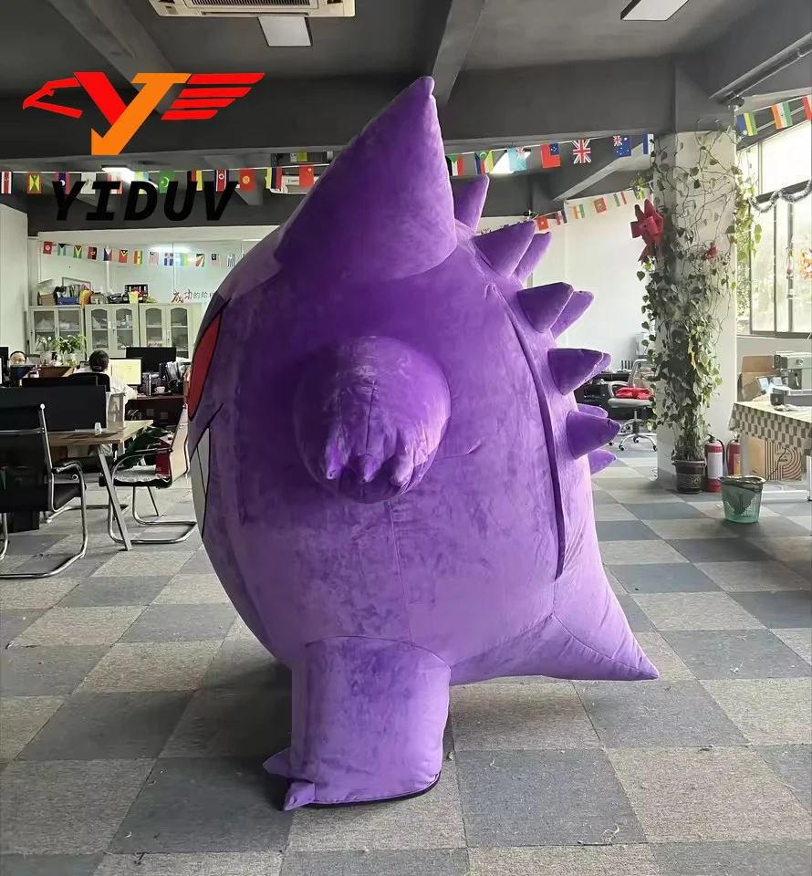Neues 2M/2,6M riesiges aufblasbares Gengar-Maskottchen-Kostüm, lila Monster-Anzug, Halloween, Weihnachten, ausgefallene Party, Erwachsenen-Outfit, Cosplay-Geschenk